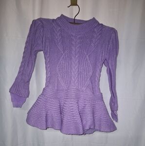 Purple Cable Knit Kids Formal Dress